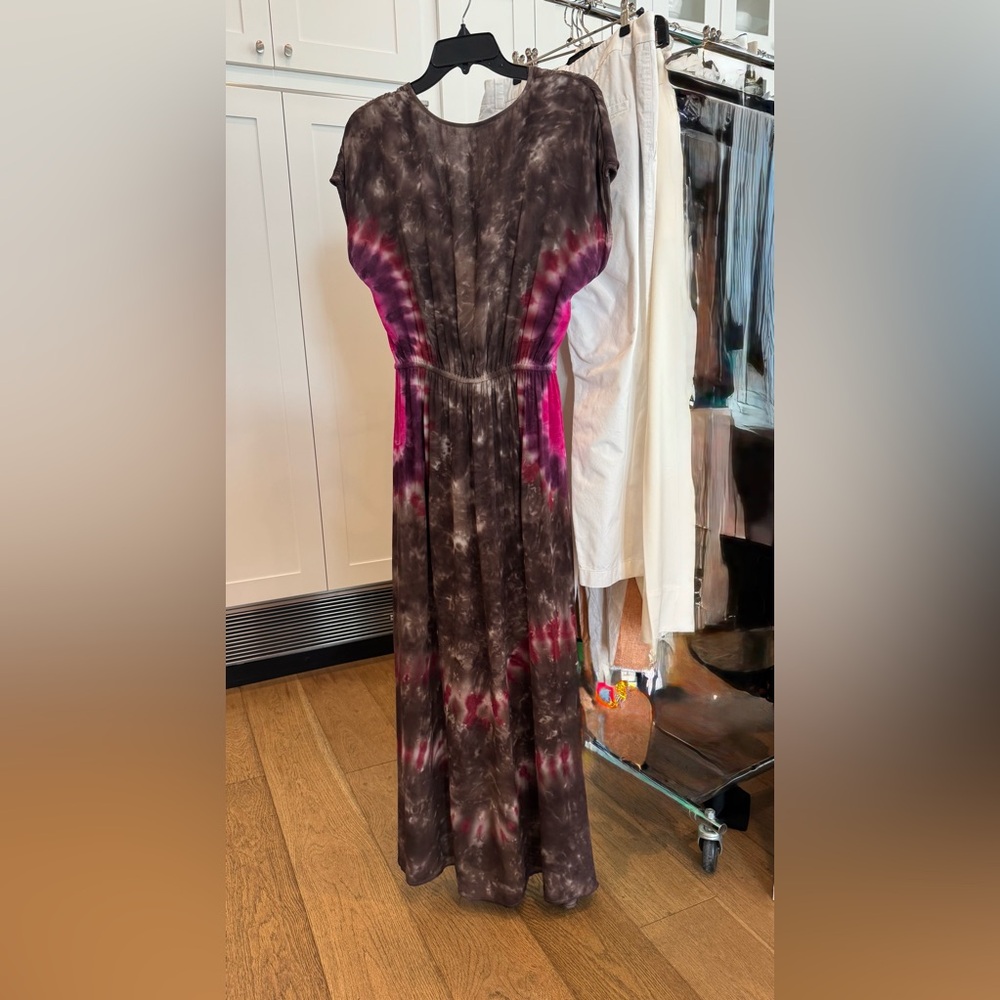 NWOT Young Fabulous & Broke Helena Boho Tie-Dye Knot Front Maxi Dress Sz SM - Picture 3 of 14
